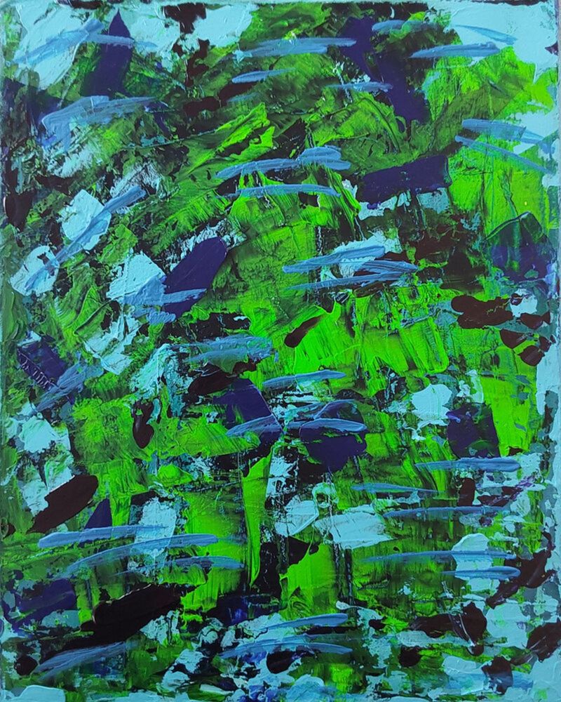 Abstract #6 Emerald whispers by Mieke Van Cauter