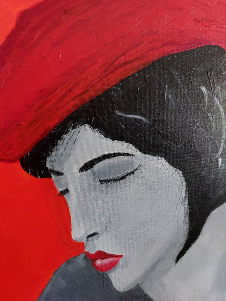Lady with the red hat by Mieke Van Cauter